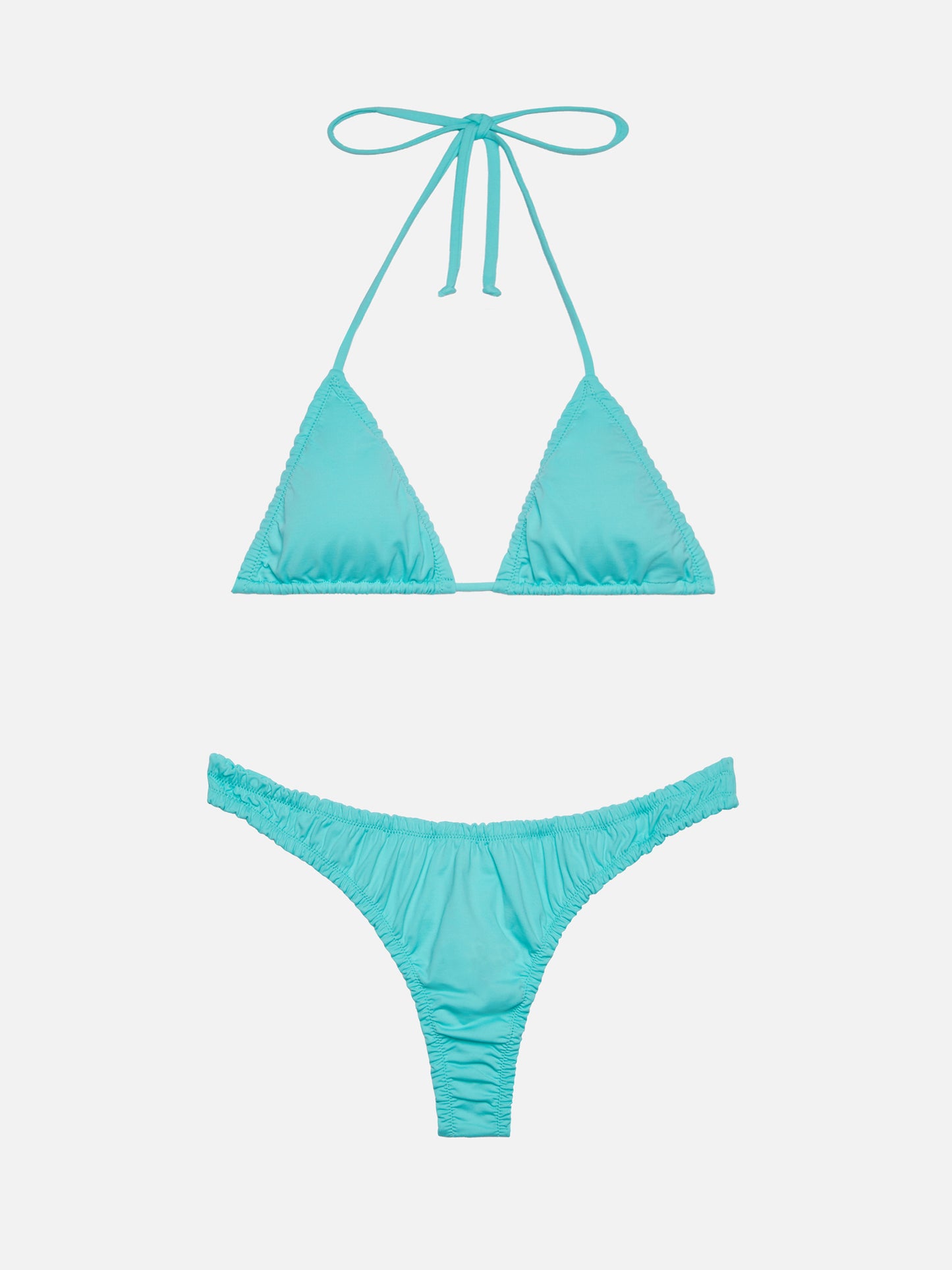 Water green triangle bikini Nilly Nalu with cheeky swim briefs