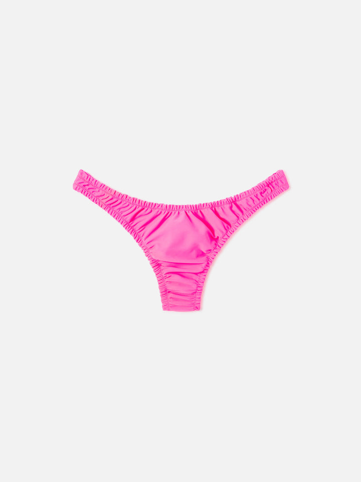 Fluo-pinke Nalu Bikinihose mit minimaler Bedeckung in Unifarbe 