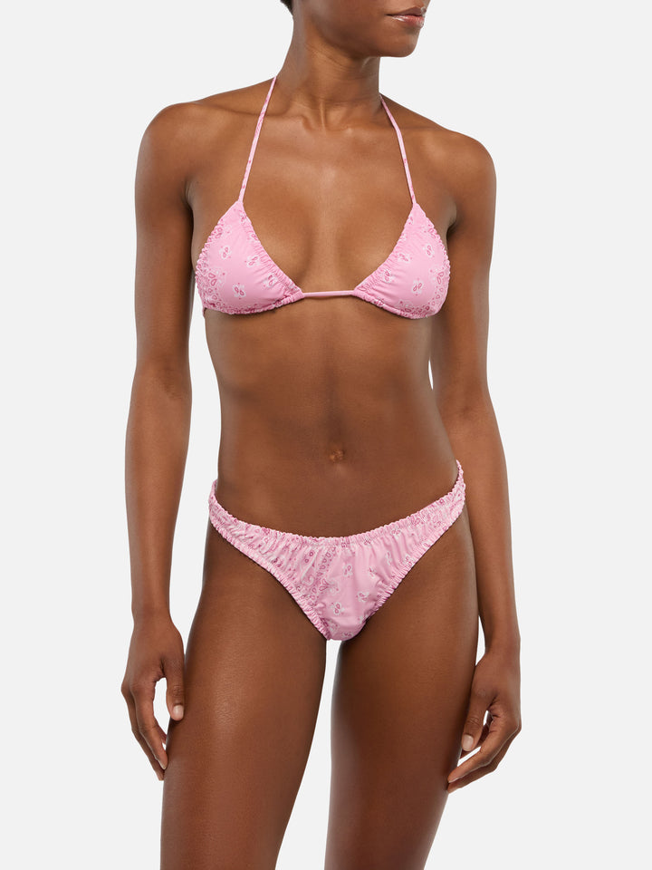 Nilly top triangolo classico con stampa bandana - Nalu slip mare cheekiest con stampa bandana