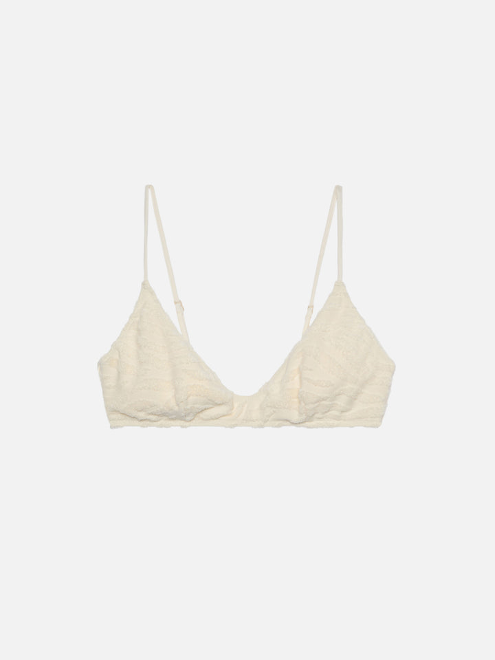 Paloma – U-Ausschnitt-Bralette aus Frottee mit Zebra-Prägung