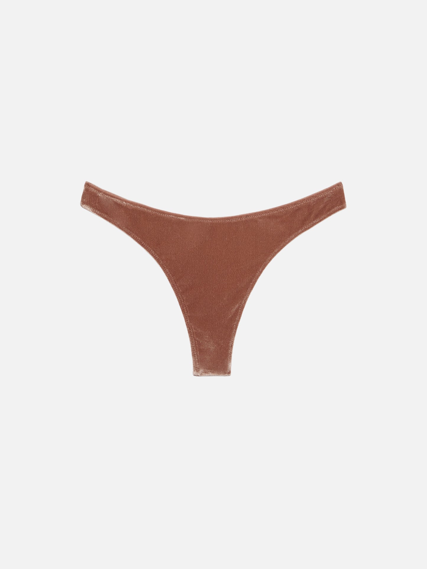Naomi – Freche Badeslips aus kamelbraunem Samt