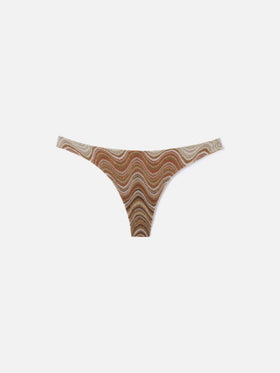 Braguita de bikini brasileña Naomi en tejido raschel degradé marrón 