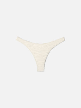 Beige embossed zebra terry Naomi cheeky swim briefs