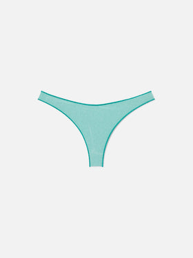 Naomi water green lurex cheeky swim briefs