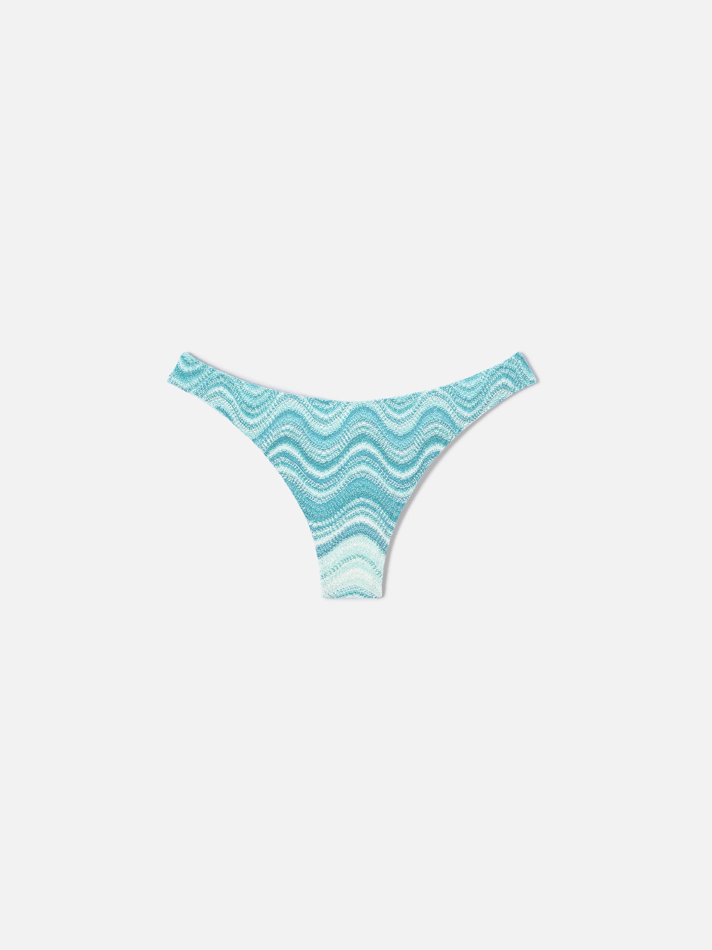 Naomi brazilian bikini bottoms in aqua green degradé raschel fabric
