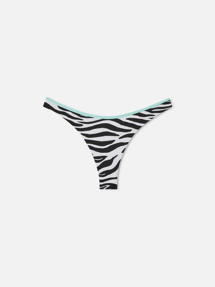 Naomi String zebra print cheeky swim briefs