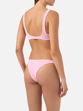 Bikini Naima Naomi en tissu gaufré rose 