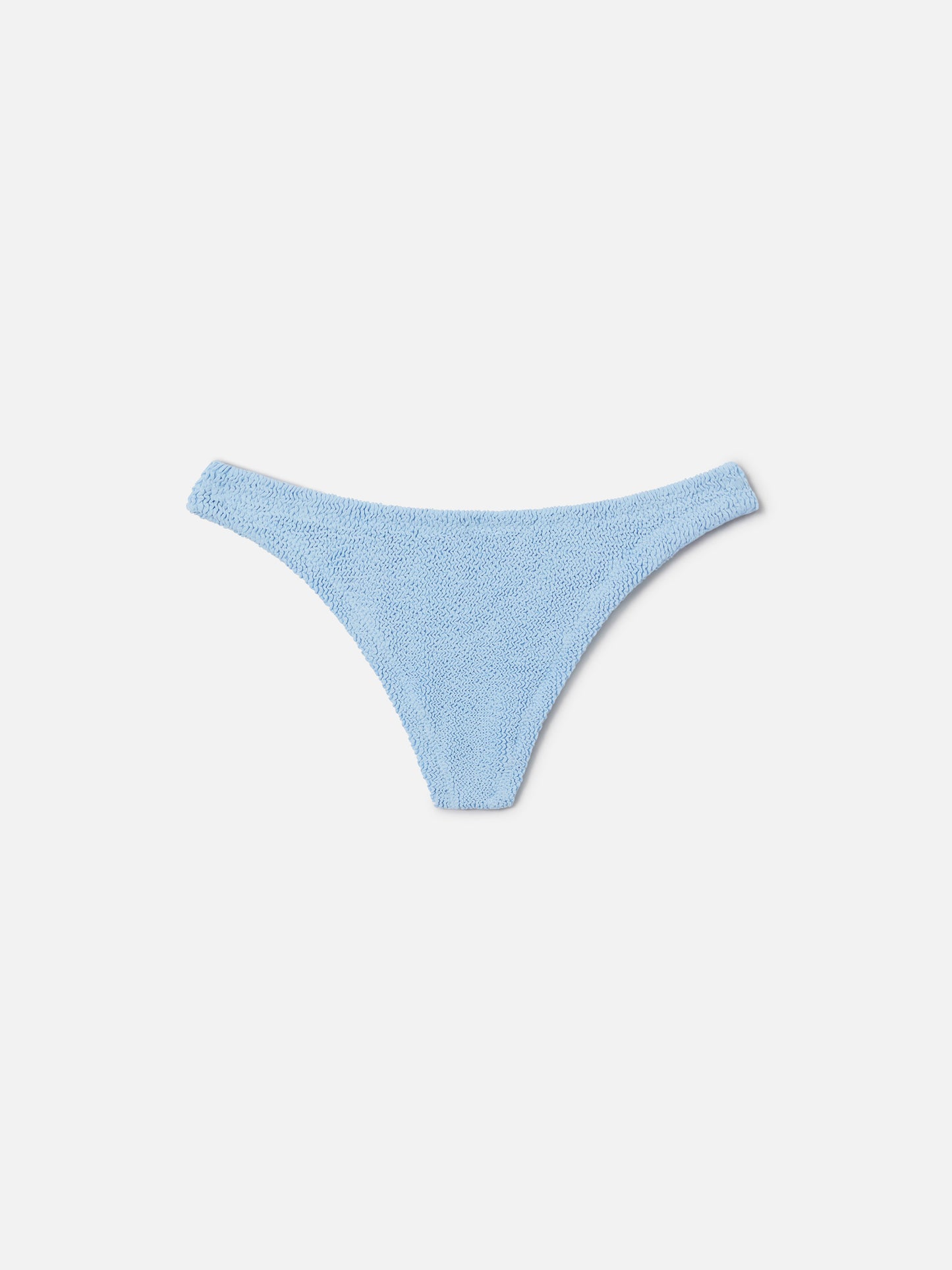 Slip mare Naomi modello brasiliana in tessuto crinkle azzurro