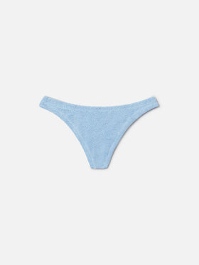 Slip mare Naomi modello brasiliana in tessuto crinkle azzurro