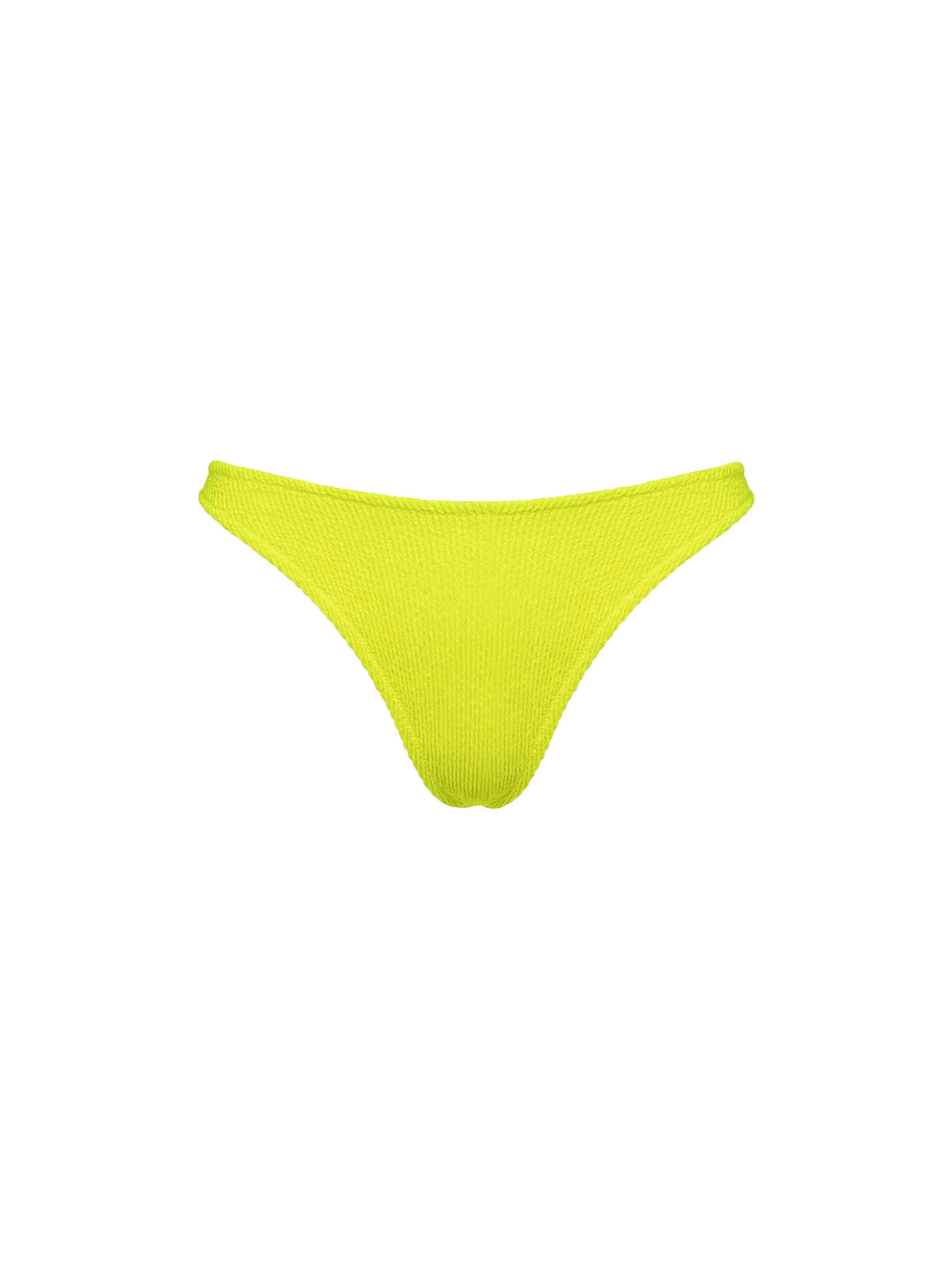 Woman fluo yellow crinkle cheeky swim briefs Naomi - MC2 Saint Barth