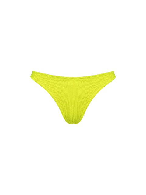 Woman fluo yellow crinkle cheeky swim briefs Naomi - MC2 Saint Barth
