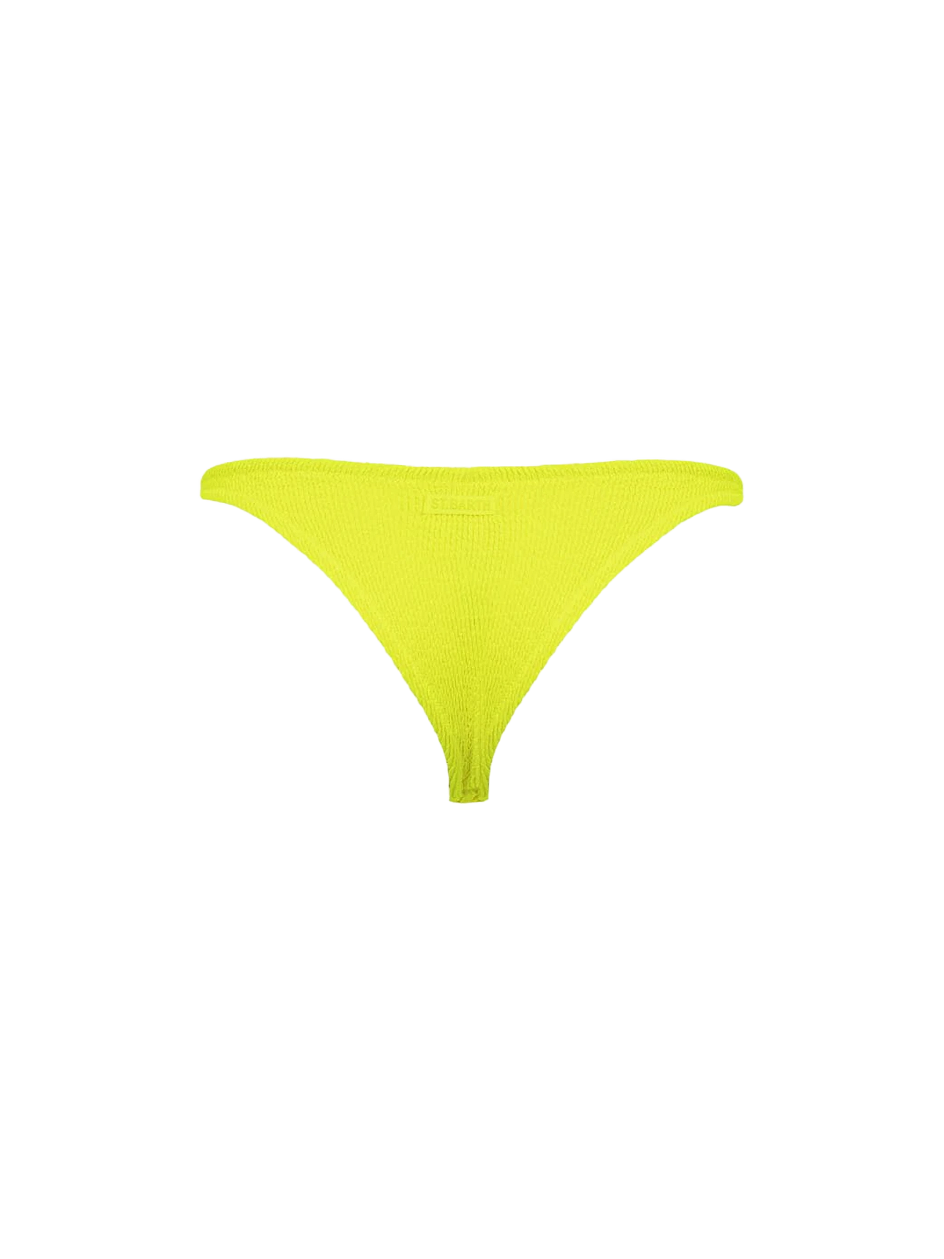 Woman fluo yellow crinkle cheeky swim briefs Naomi - MC2 Saint Barth