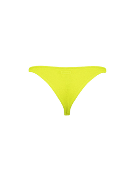 Woman fluo yellow crinkle cheeky swim briefs Naomi - MC2 Saint Barth