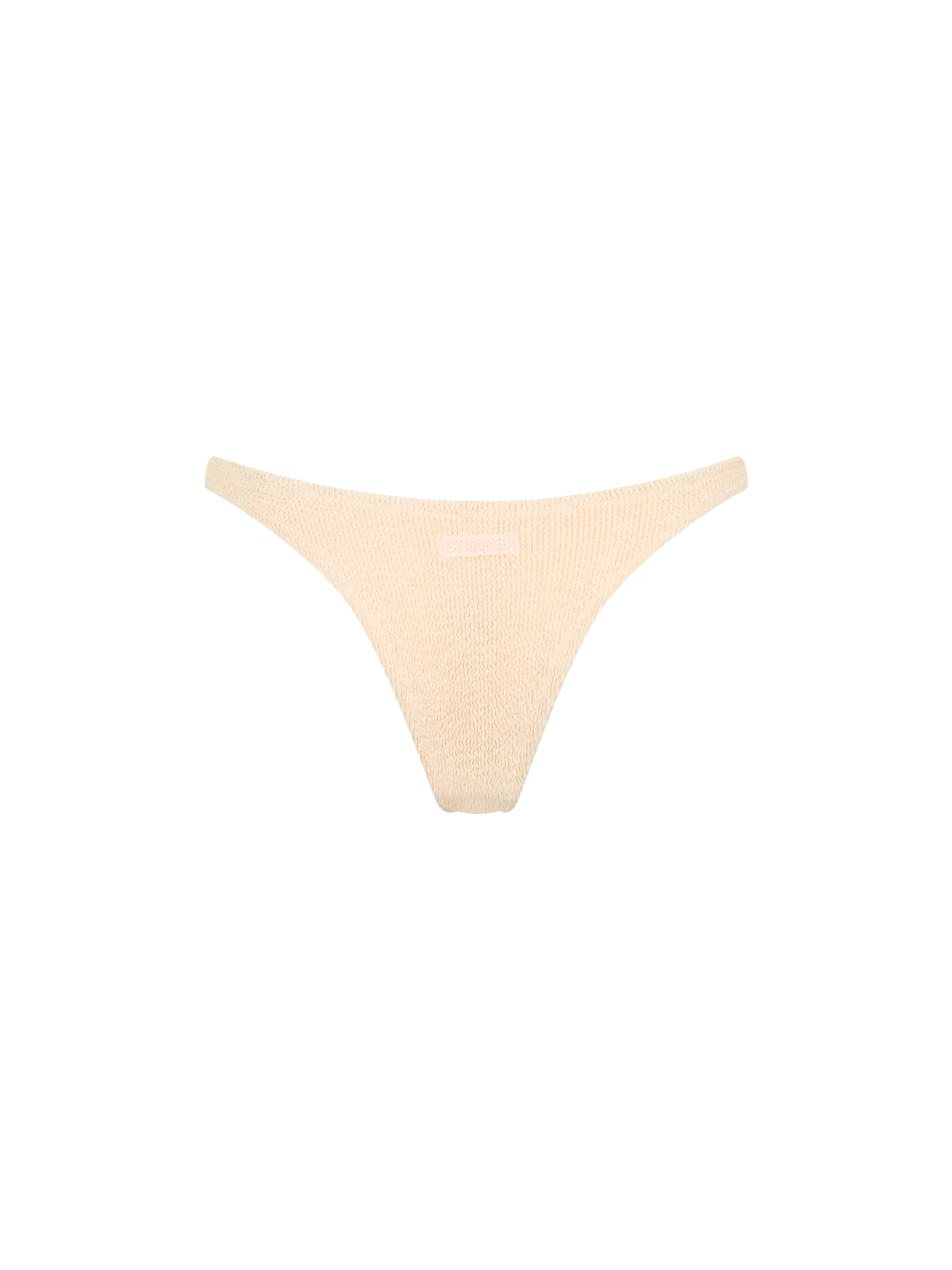 Woman beige crinkle cheeky swim briefs Naomi - MC2 Saint Barth