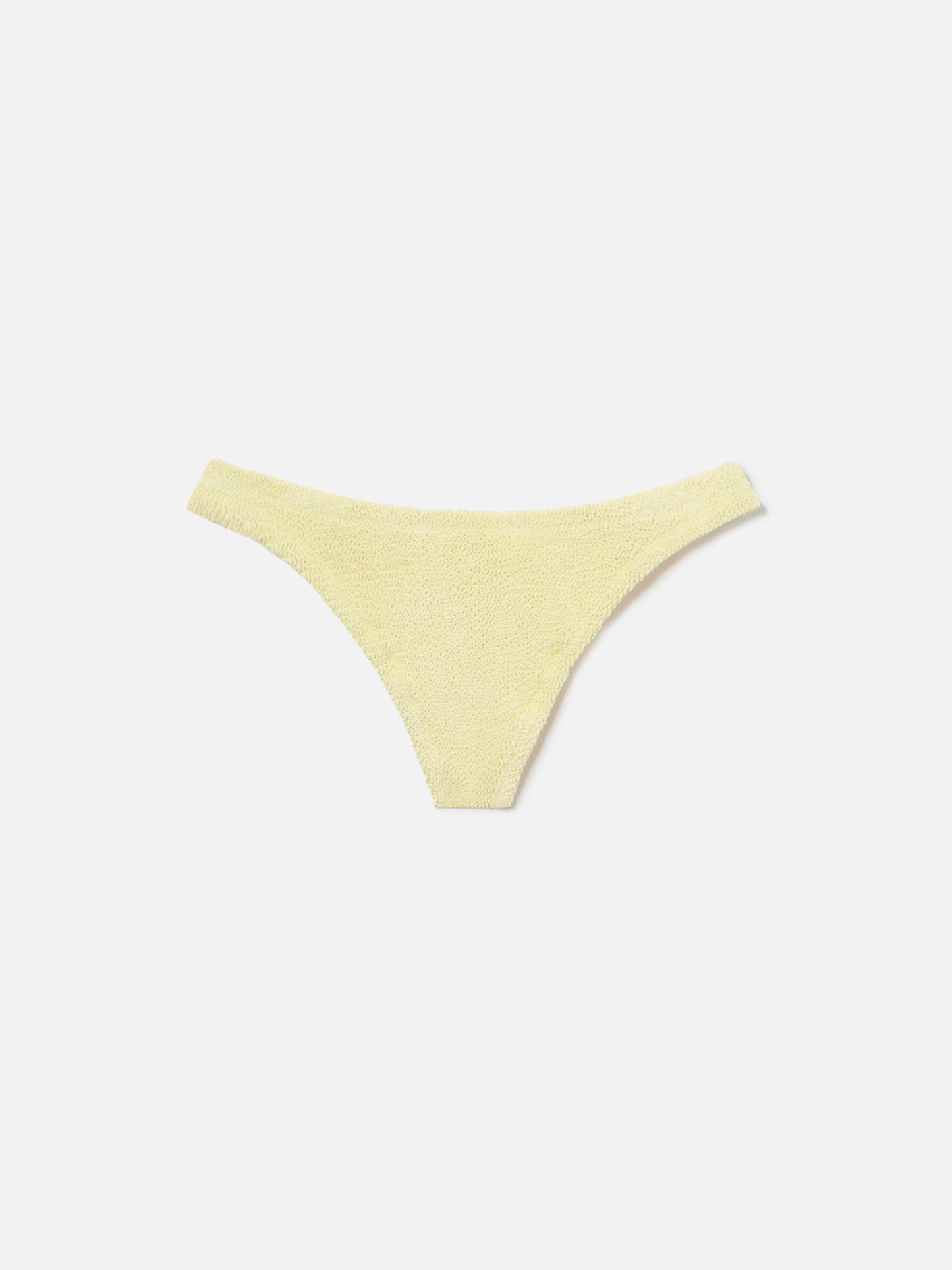 Naomi brazilian bikini bottoms in light yellow crinkle fabric