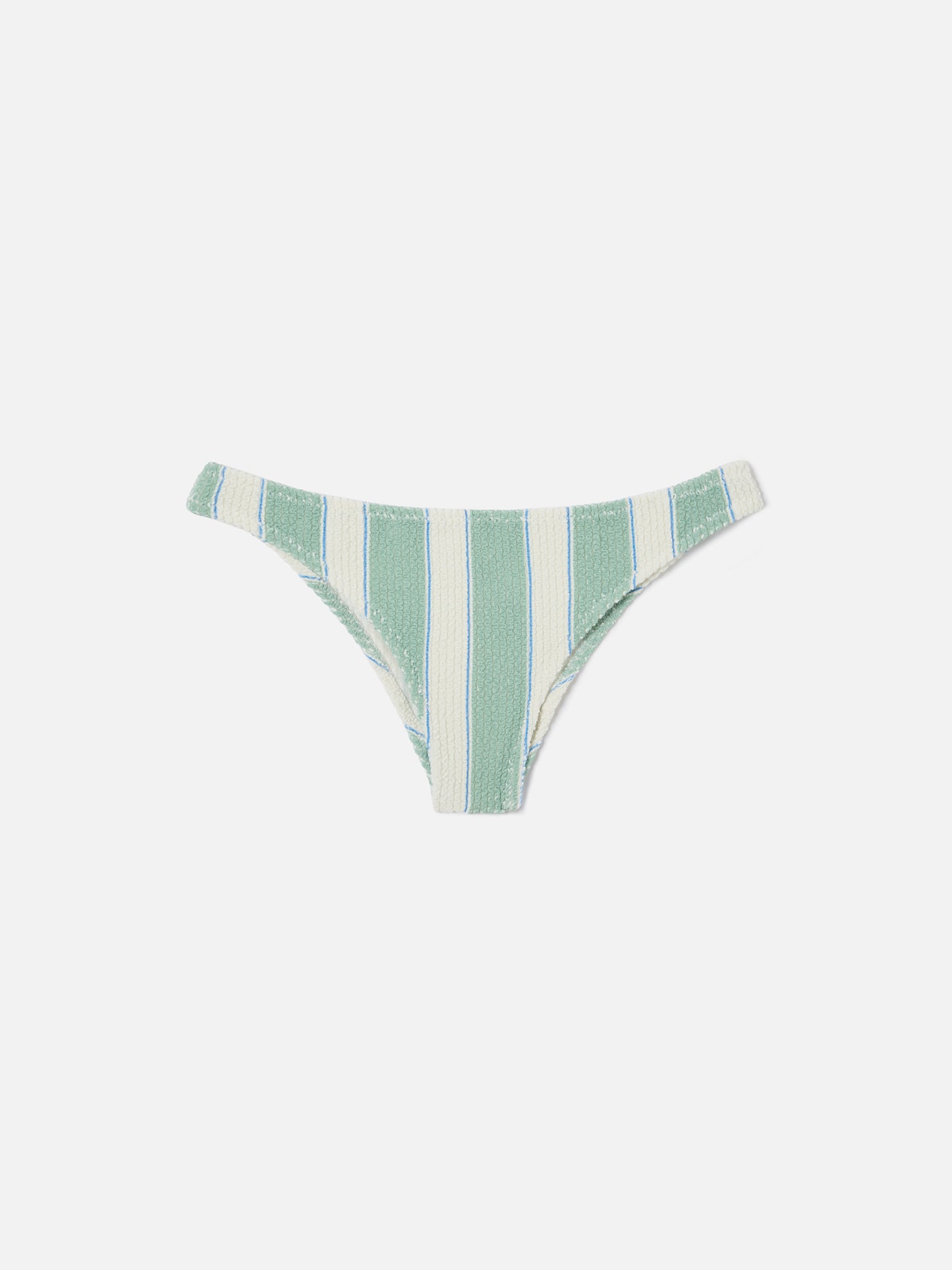 Top bikini Naima bralette in tessuto crinkle a righe verdi