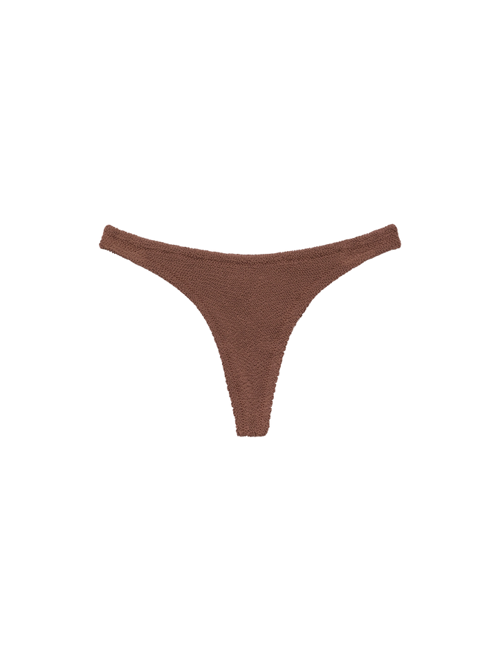 Naomi brown crinkle cheeky swim briefs - MC2 Saint Barth