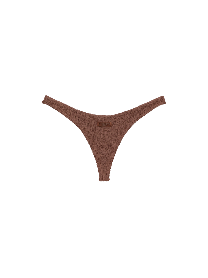 Naomi brown crinkle cheeky swim briefs - MC2 Saint Barth