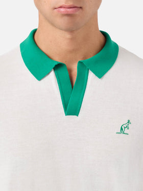 Newcombe gestricktes Poloshirt aus off-whitefarbener Baumwolle | Special Edition 