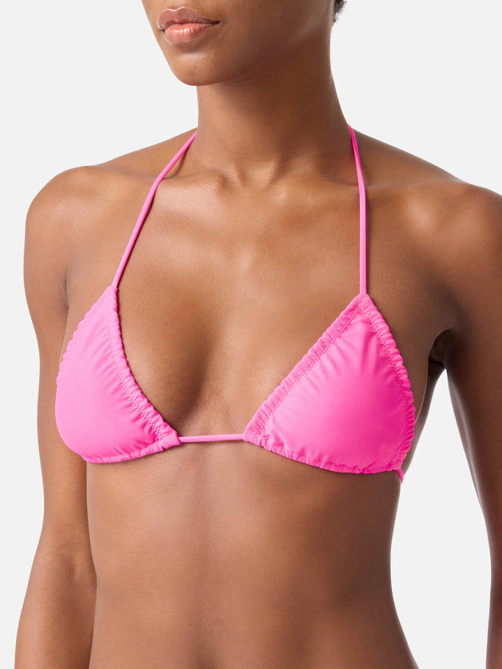 Fluo-pinkes Nilly Triangel-Bikinioberteil in Uni 