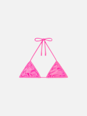 Haut de bikini triangle Nilly rose fluo uni 