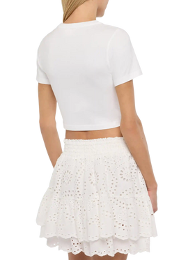 Nives cotton t-shirt with Gossip $ Shopping embroidery - MC2 Saint Barth