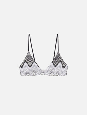Paloma raschel knit scoop bralette with wave pattern