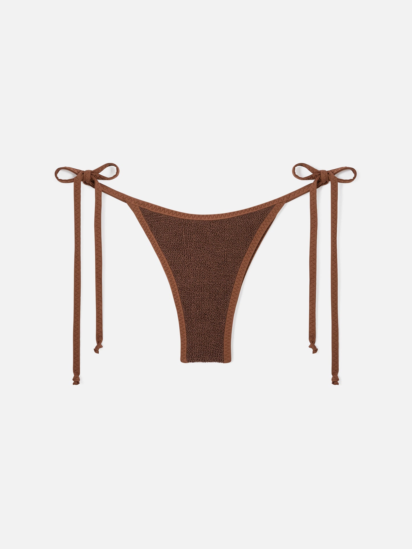 Slip mare Norah String cheeky crinkle marrone