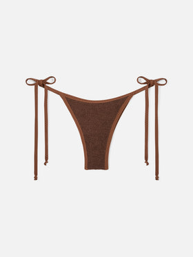 Slip mare Norah String cheeky crinkle marrone