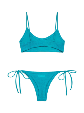 Teal green crinkle bralette bikini Judy Norah - MC2 Saint Barth