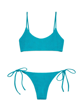 Teal green crinkle bralette bikini Judy Norah - MC2 Saint Barth