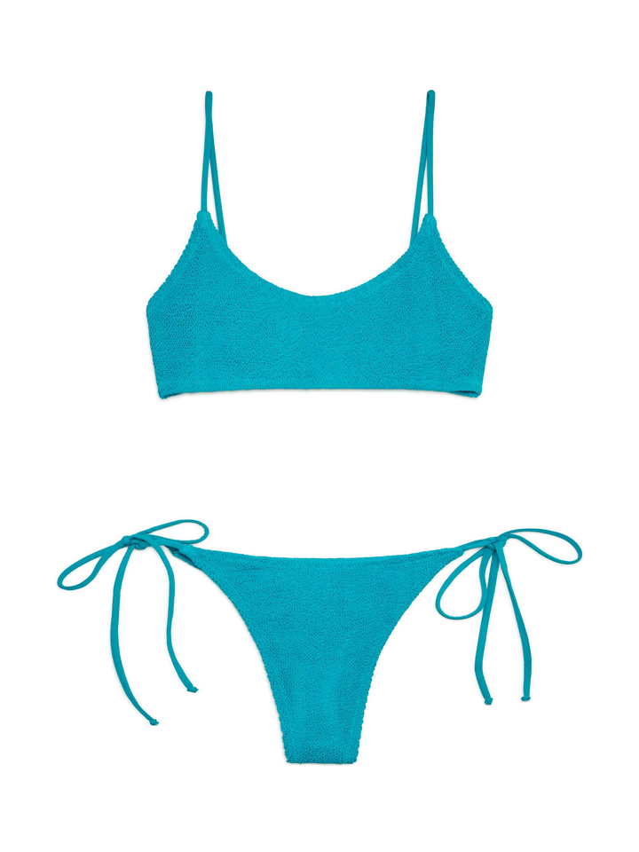 Teal green crinkle bralette bikini Judy Norah - MC2 Saint Barth