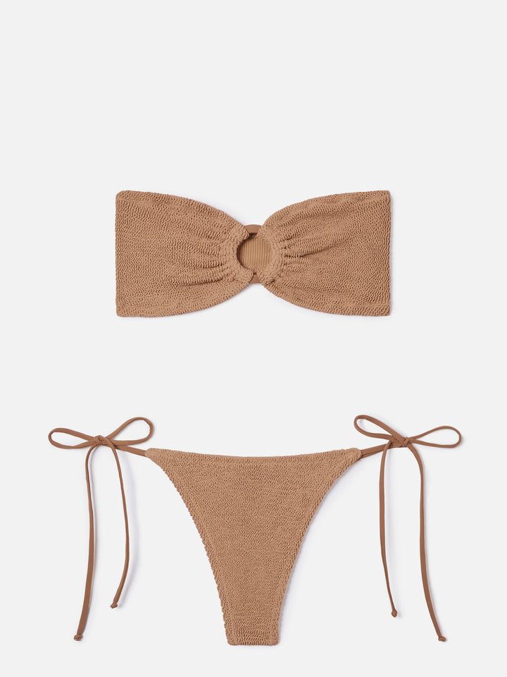 Yulia Norah dark orange crinkle bikini