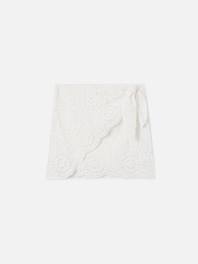 White Nyra broderie anglaise mini skirt