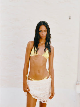 Bikini triangle Leah Marielle butter yellow à nouer 