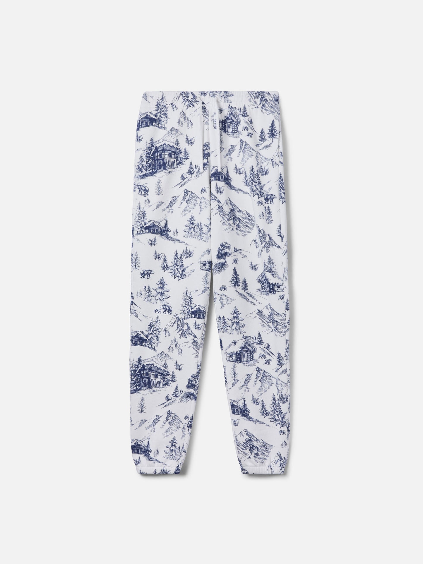 Baumwoll-Fleecehose Odalys mit Toile-de-Jouy-Print 