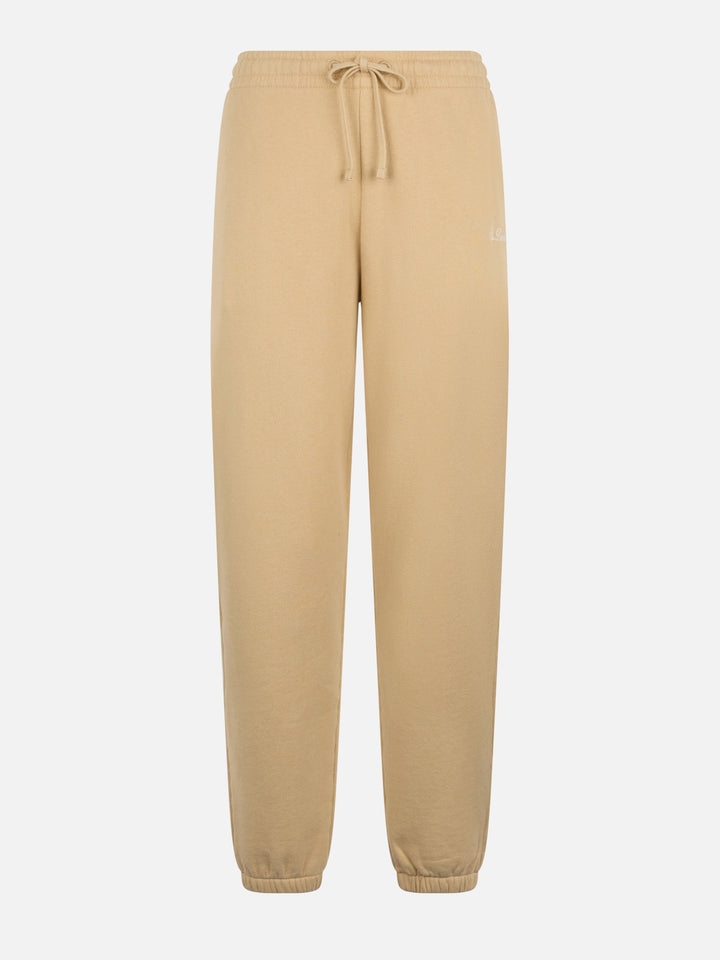 Pantaloni Odalys in felpa di cotone beige