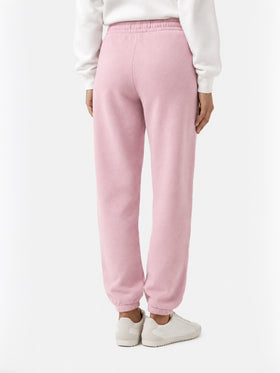 Pantaloni in maglia Odalys rosa con ricamo logo