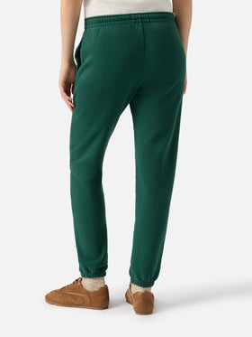 Woman British green cotton fleece jogger pants Odalys