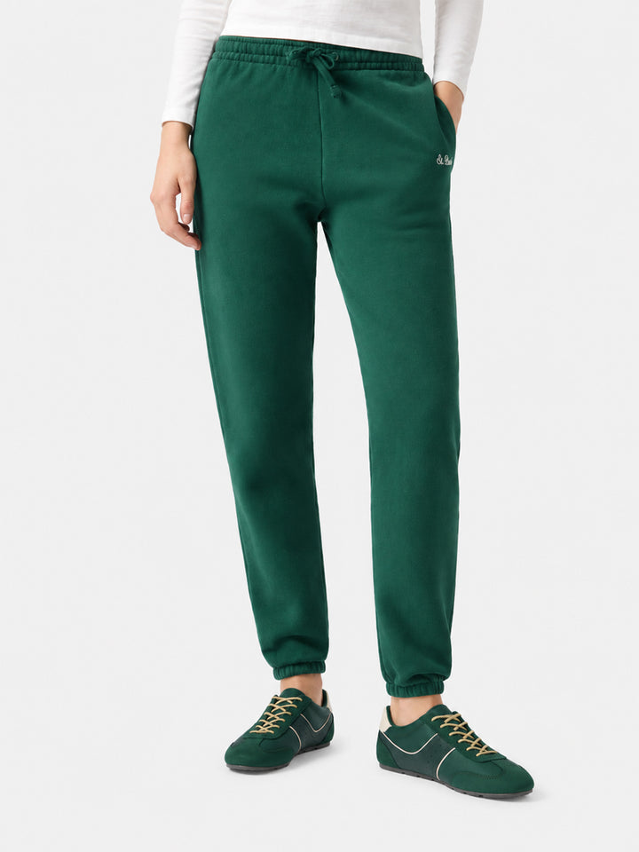 Pantalon de jogging Odalys en molleton de coton vert British 