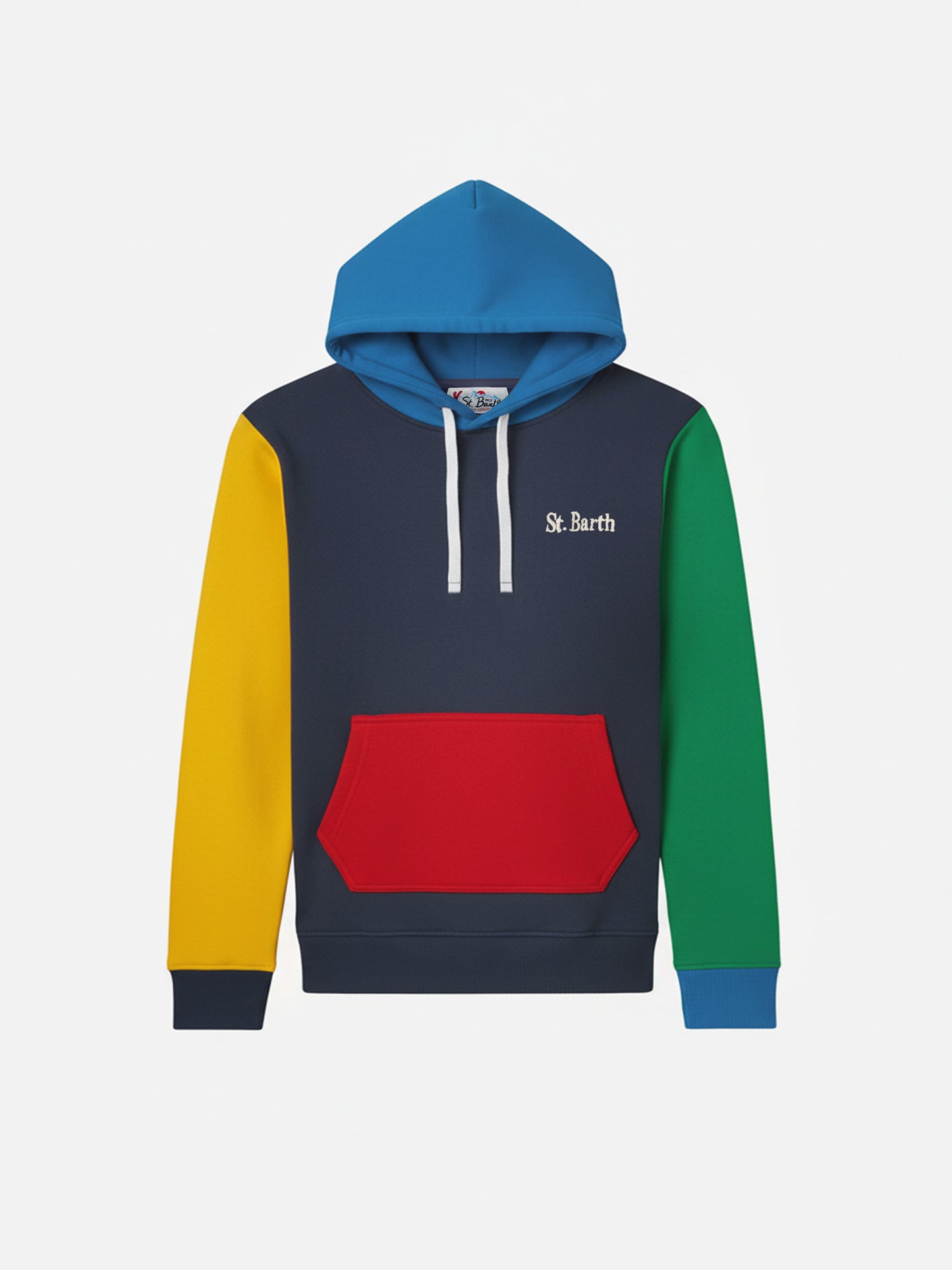 Cotton hooded sweatshirt Oliver with color blocks