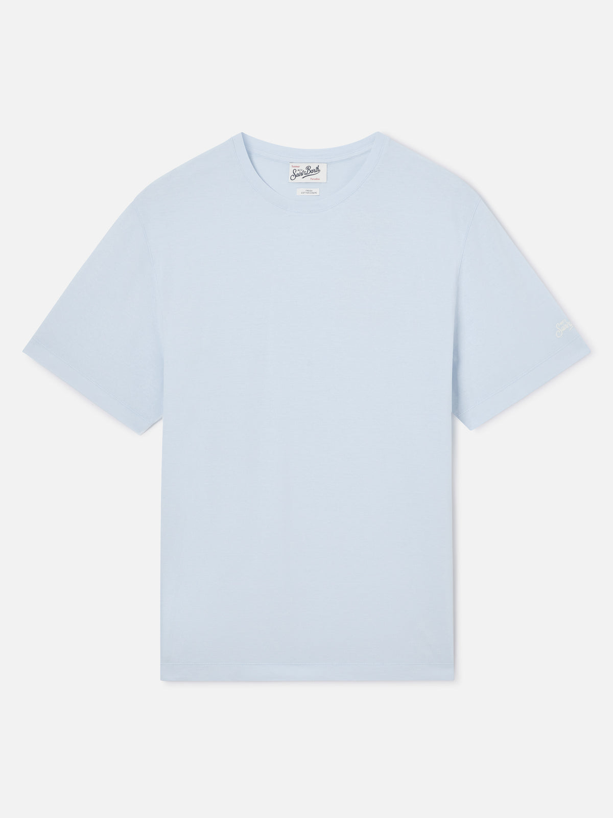 Camiseta Light blue Orson de crespón de algodón con bordado del logotipo 