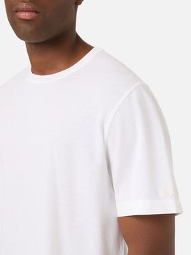 Camiseta White Orson de crespón de algodón con bordado del logo 
