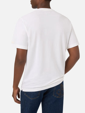 Camiseta White Orson de crespón de algodón con bordado del logo 