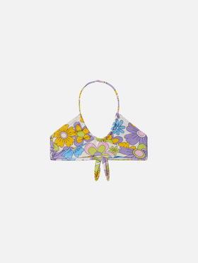 Top crop Page Jr con stampa fiori hippie