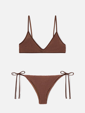 Bikini bralette marrón crinkle Paloma Marielle 
