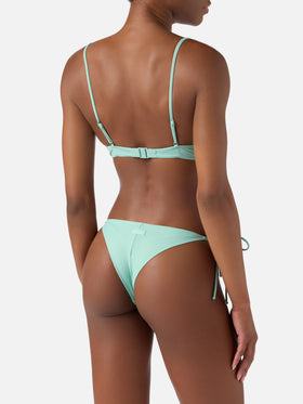 Bikini bralette Paloma Marielle verde salvia con lazos 