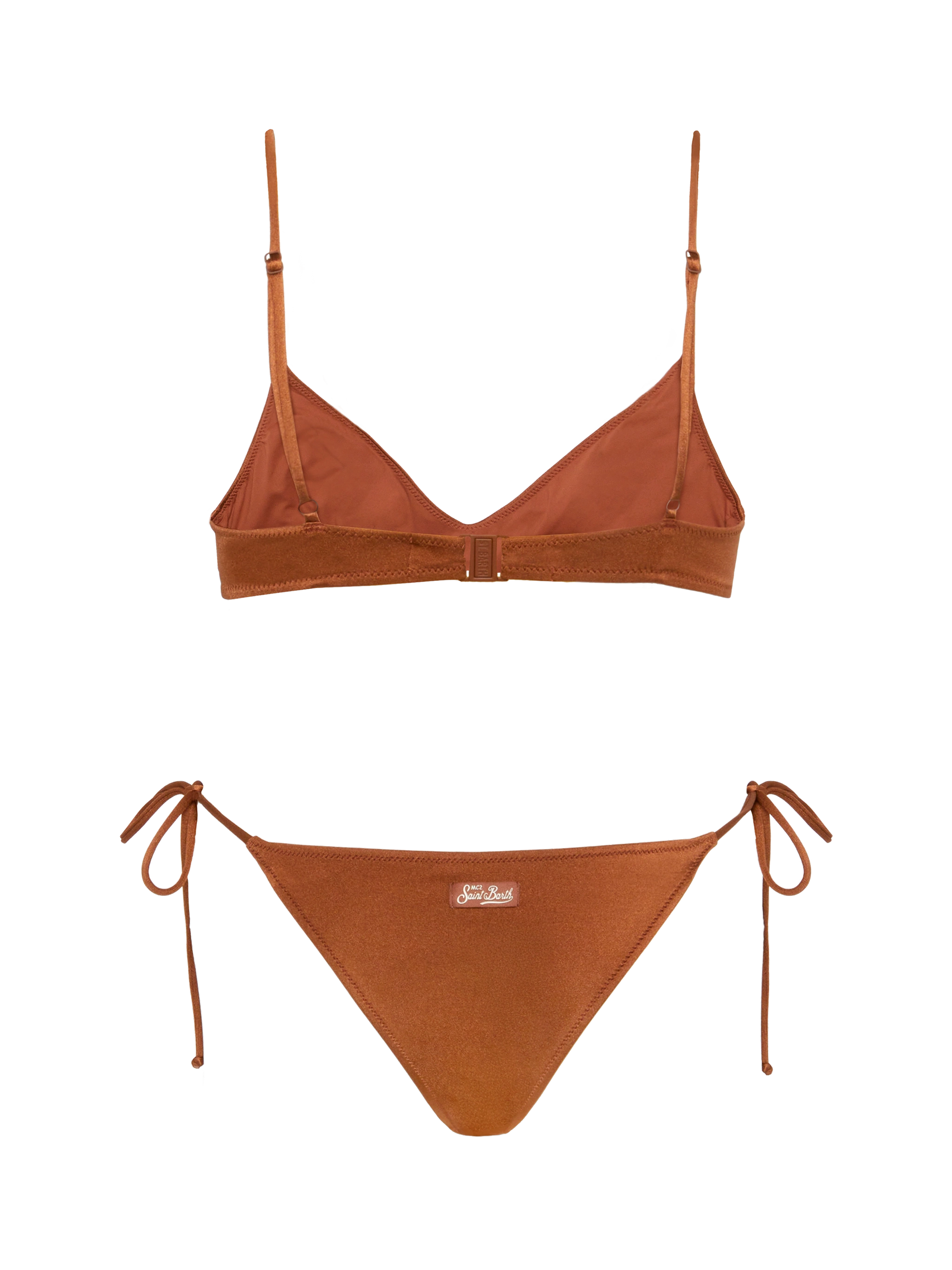 Scoop bralette brown bikini Paloma Marielle with rhinestone embellishment - MC2 Saint Barth