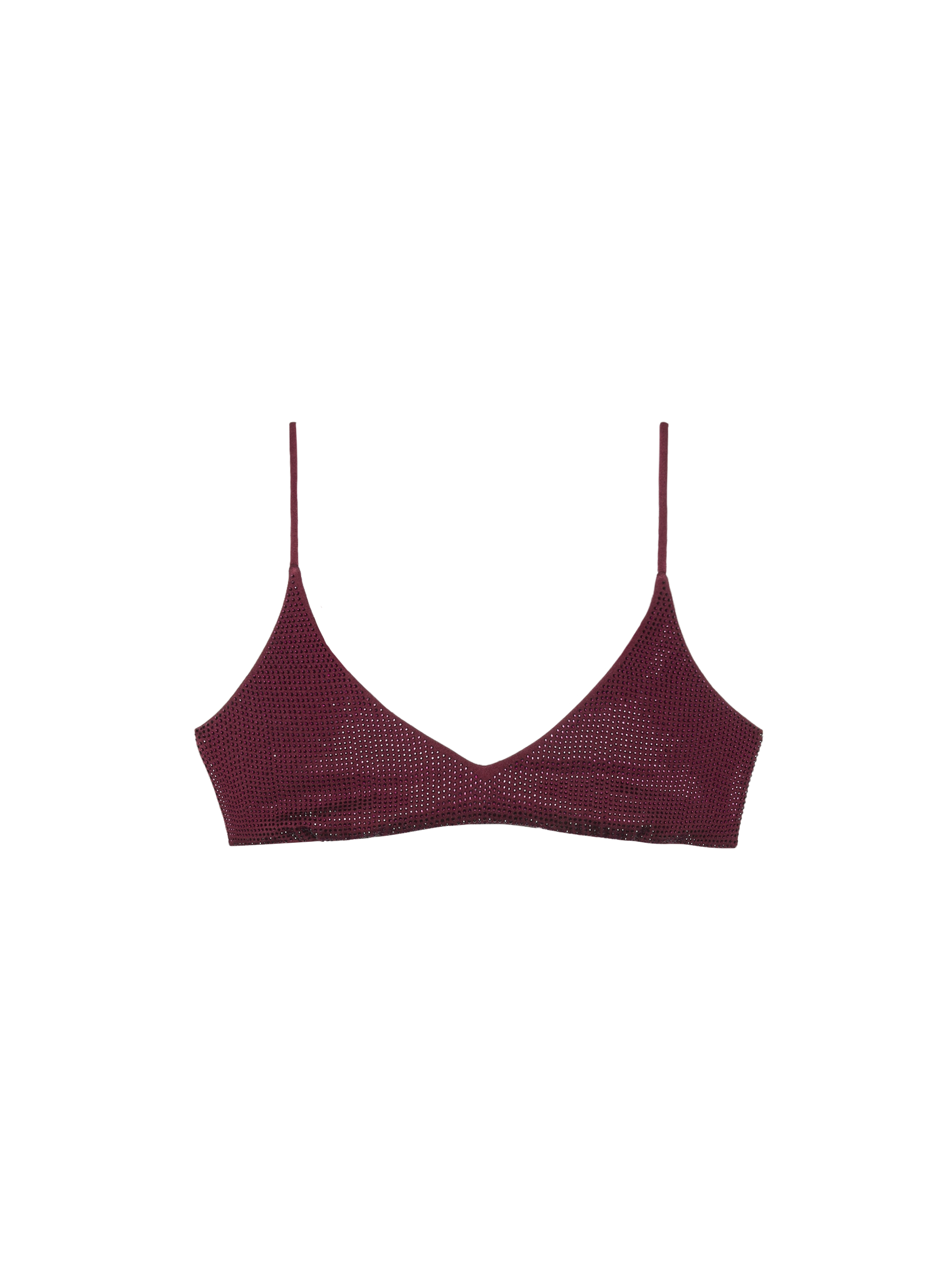 Paloma burgundy scoop bralette with rhinestone embellishment - MC2 Saint Barth
