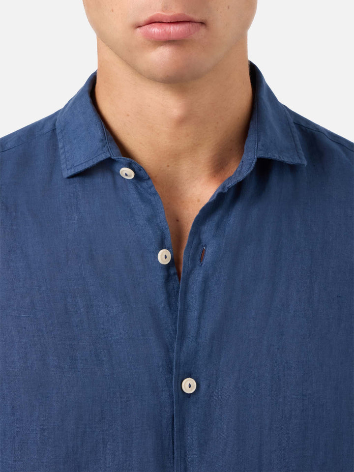 Camisa de lino azul marino Pamplona 